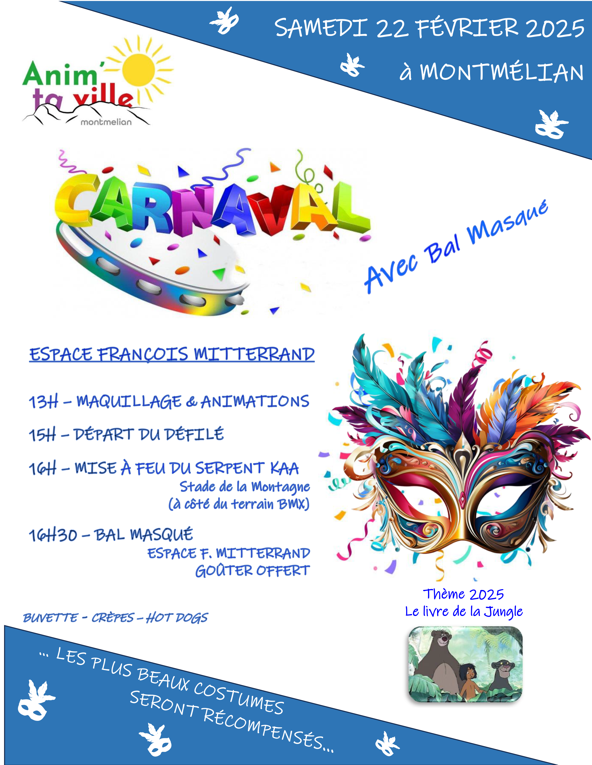 Carnaval de Montmélian et bal masqué, samedi 9 mars 2024 13h-18h